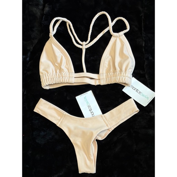 Montce Swim Other - Montce Swim Sphynx Braided Bikini Top Bottom Tan Medium